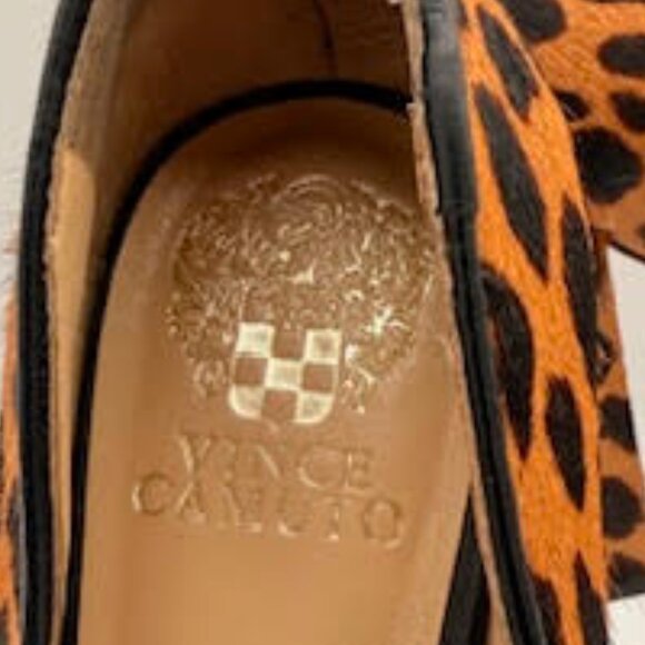 Vince Camuto Calf Hair Leopard Print Block Heel Pumps Size 11M - Picture 10 of 15